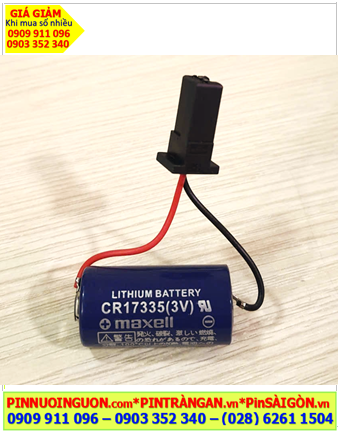 Maxell CR17335 (Zắc đặc biệt); Pin nuôi nguồn PLC Maxell CR173355 lithium 3V 2/3A 1750mAh /Xuất xứ NHẬT